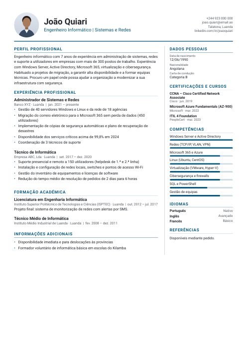 Modelo de CV Compacto