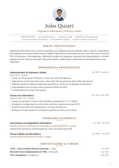 Modelo de CV Elegante