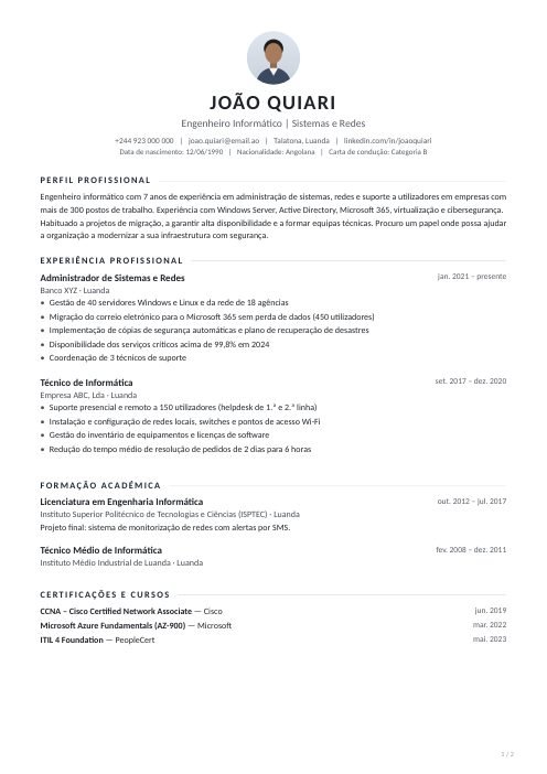 Modelo de CV Minimalista