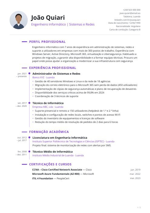 Modelo de CV Cronológico