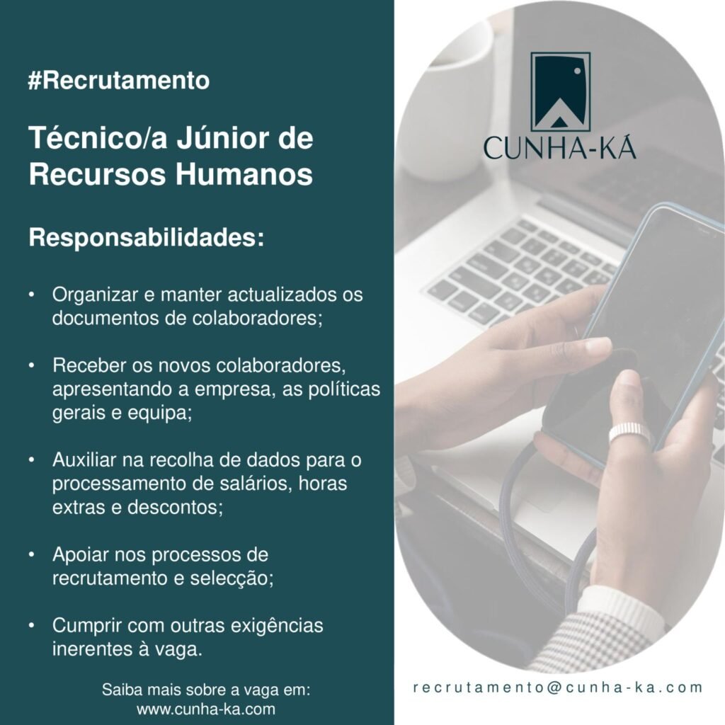 Vaga para Técnico/a Júnior de Recursos Humanos