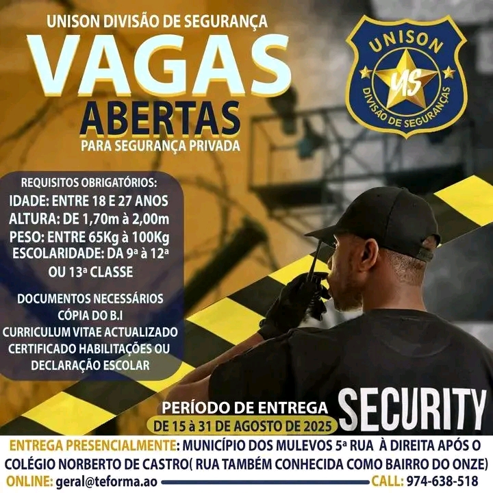 vaga para seguranças