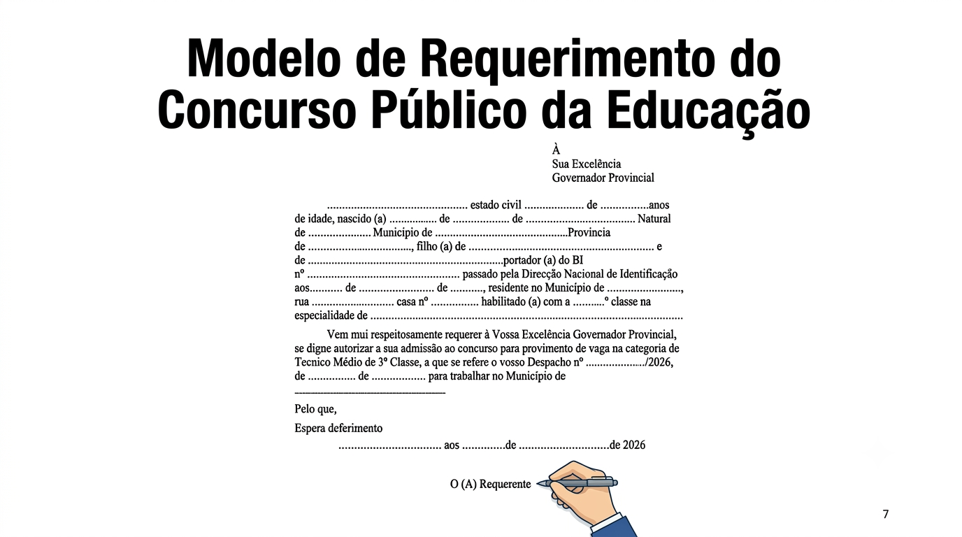 Modelo de Requerimento do Concurso Público da Educação